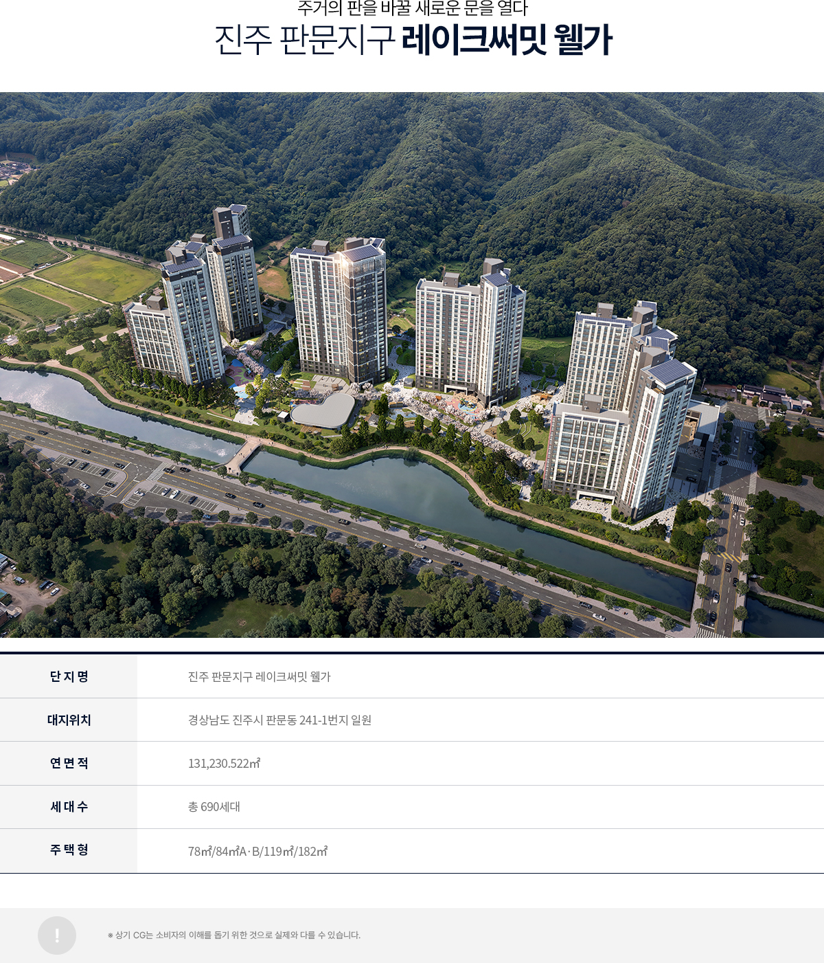 진주 판문지구 레이크써밋 웰가 사업개요